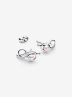 Orecchini Legame infinito con Perla Rosa Artificiale Argento Sterling 925 - ORECCHINI