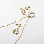 Orecchini Linea Sinuosa Ovale con Perla d'Acqua Dolce Coltivata