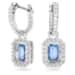 Orecchini Millenia Swarovski Zirconi con taglio ottagonale, Blu, Placcato rodio