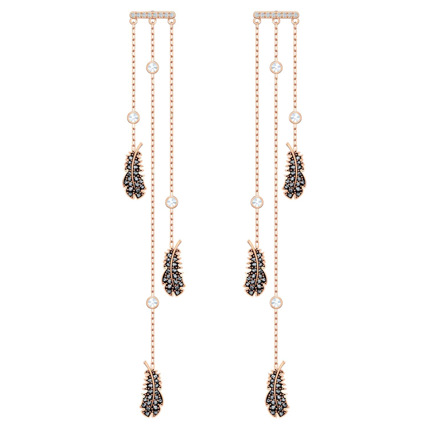 Orecchini Naughty Chandelier Nero, Placcato color oro Rosa