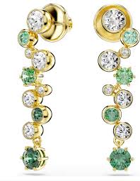 Orecchini pendenti Constella Taglio misto Verdi Placcato color oro - ORECCHINI