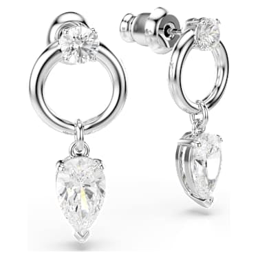 Orecchini pendenti Mesmera Taglio misto Bianchi Placcato rodio - ORECCHINI