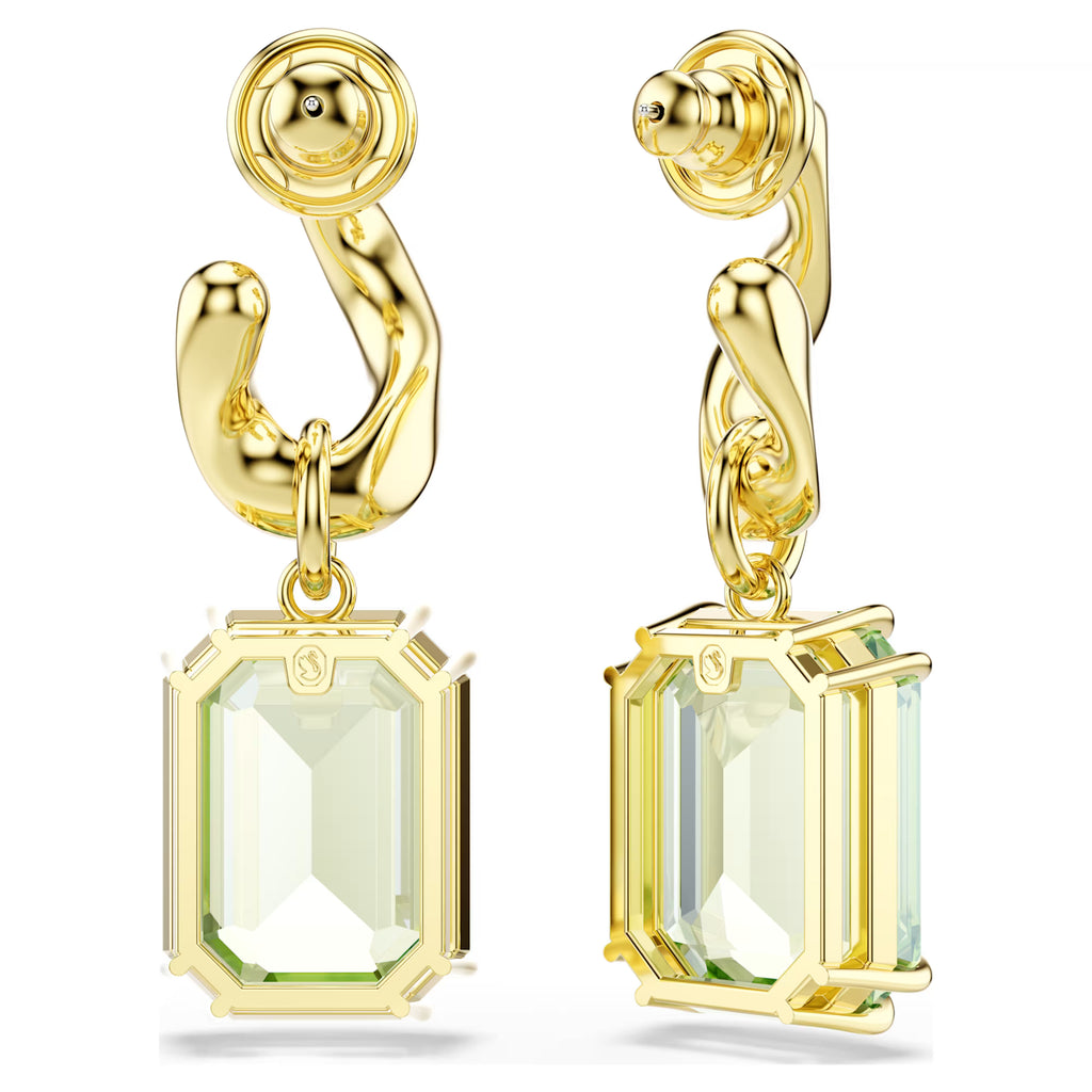 Orecchini pendenti Millenia Taglio ottagonale, Verdi, Finitura oro 18K