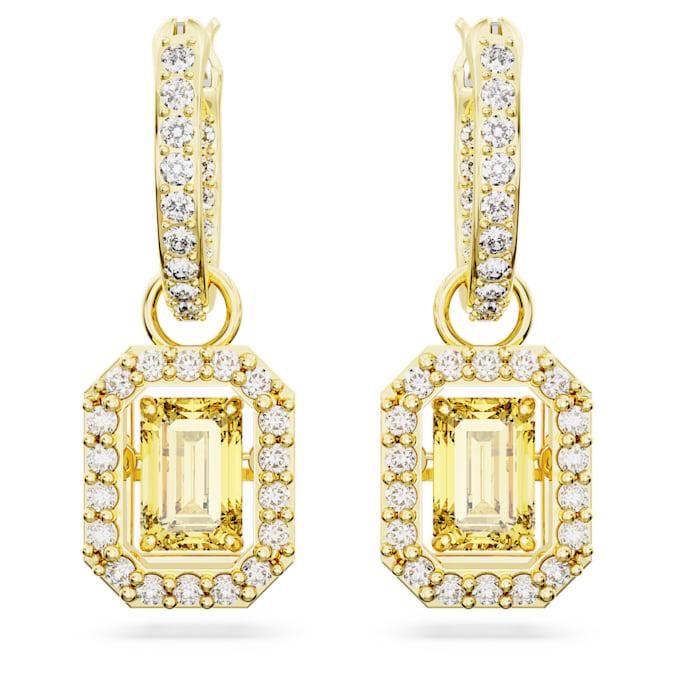 Orecchini pendenti Millenia Taglio ottagonale, Gialli, Placcato color oro