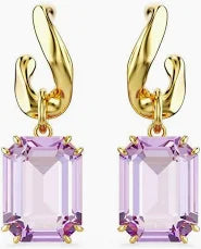 Orecchini pendenti Millenia Taglio ottagonale Viola Placcato color oro - ORECCHINI