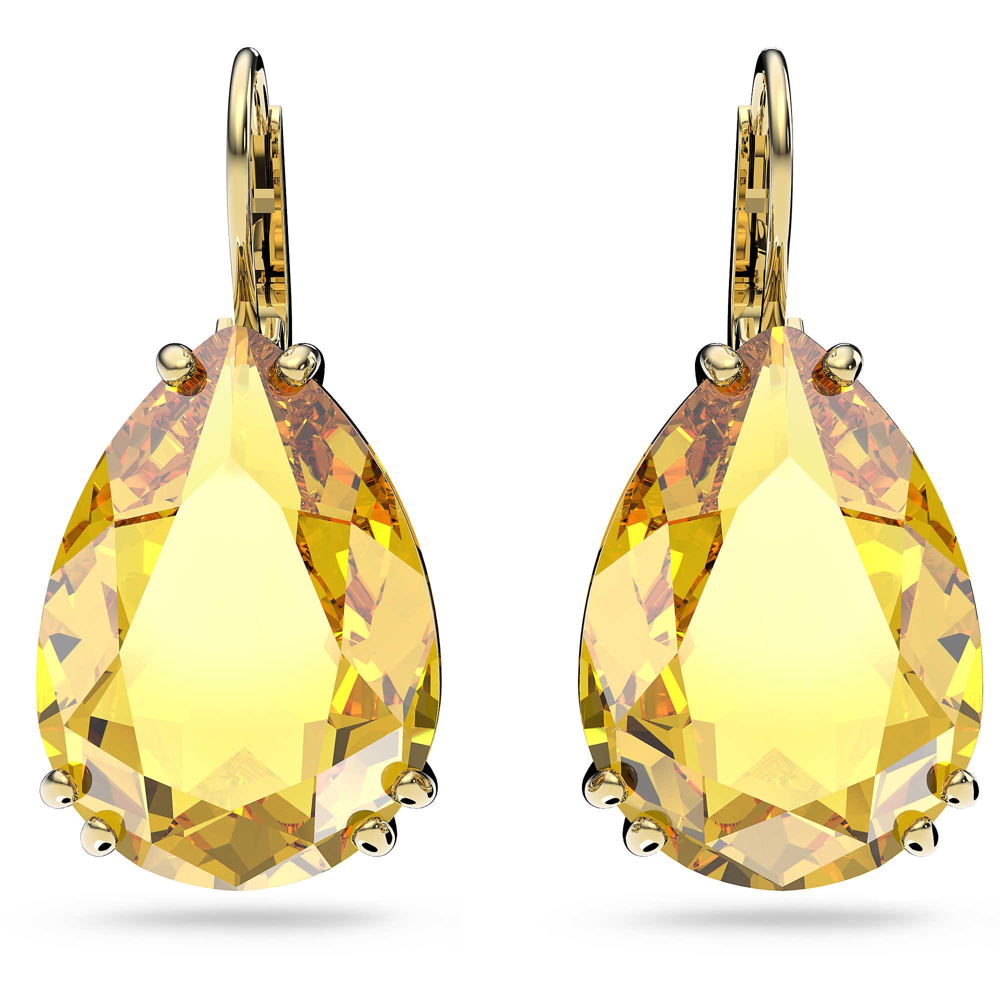 Orecchini pendenti Millenia Taglio Pear, Gialli, Placcato color oro