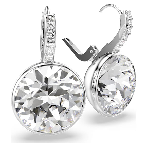 Orecchini pendenti Millenia Taglio Round Bianchi Placcato rodio - ORECCHINI