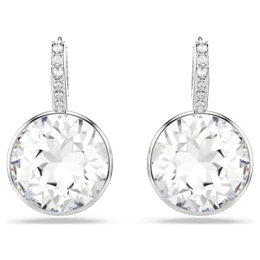 Orecchini pendenti Millenia Taglio Round Bianchi Placcato rodio - ORECCHINI