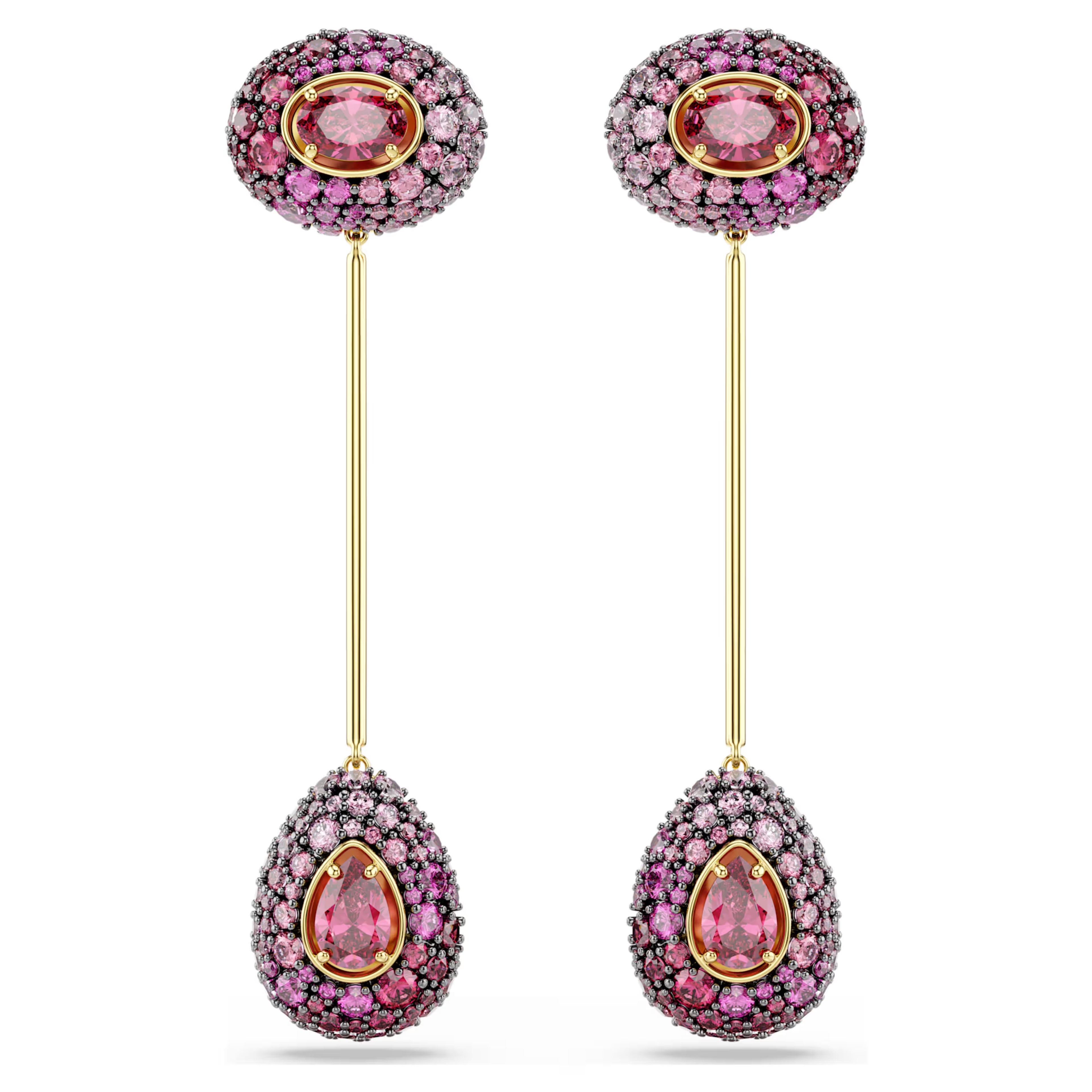 Orecchini pendenti Sublima Taglio Pear, Rossi, Finitura oro 18K