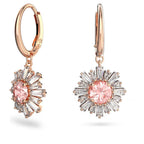 Orecchini pendenti Sunshine Taglio misto, Sole, Rosa, Placcato color oro rosa