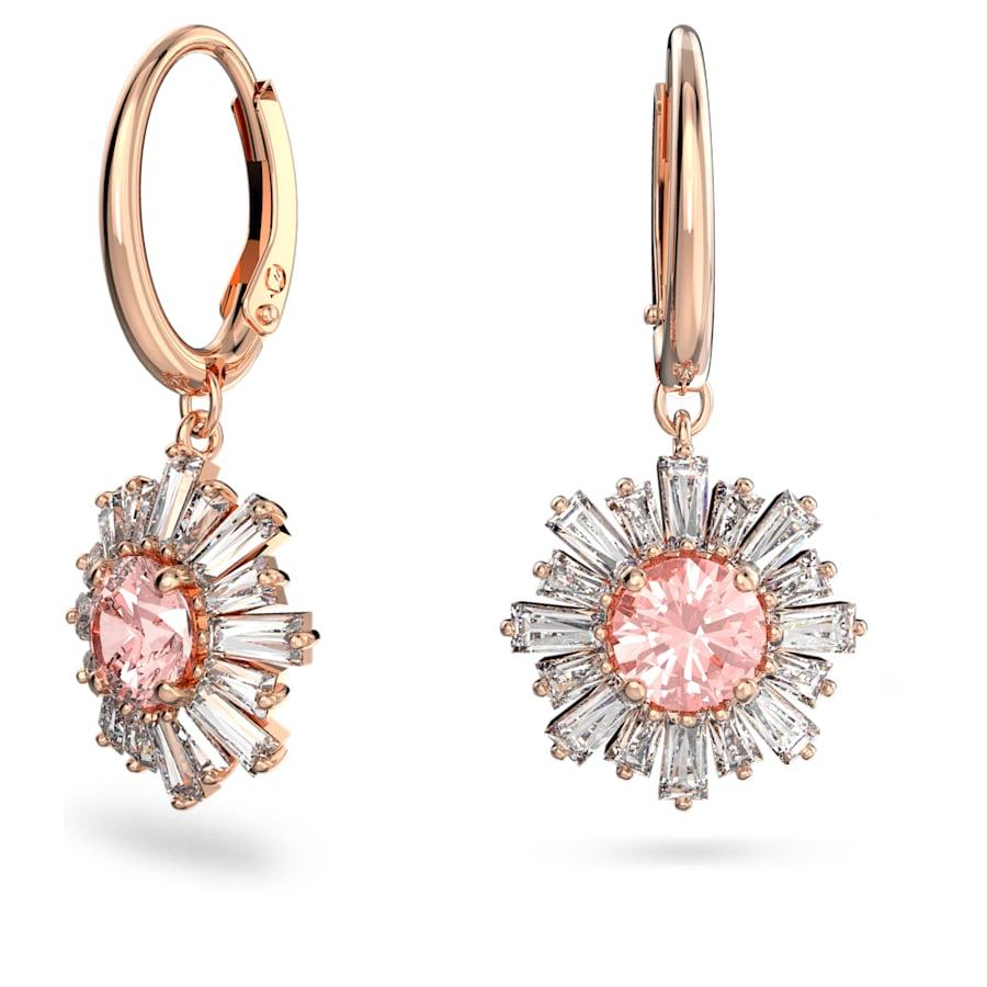 Orecchini pendenti Sunshine Taglio misto, Sole, Rosa, Placcato color oro rosa