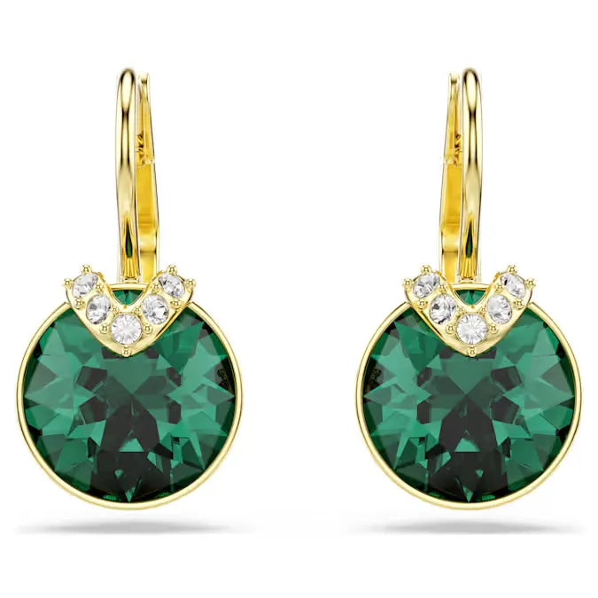 Orecchini Pendenti Swarovski Bella V Taglio Rotondo Verdi - ORECCHINI