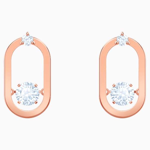 ORECCHINI SPARKLING DANCE, BIANCO, PLACCATO ORO ROSA