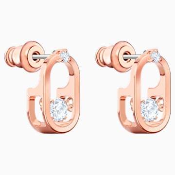 ORECCHINI SPARKLING DANCE, BIANCO, PLACCATO ORO ROSA