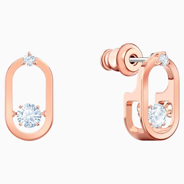 ORECCHINI SPARKLING DANCE, BIANCO, PLACCATO ORO ROSA