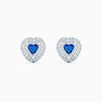 ORECCHINI STUD ONE, AZZURRO, PLACCATO RODIO