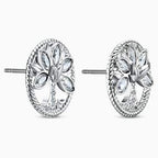 ORECCHINI STUD SWAROVSKI SYMBOLIC TREE OF LIFE, BIANCO, PLACCATO RODIO