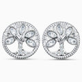 ORECCHINI STUD SWAROVSKI SYMBOLIC TREE OF LIFE, BIANCO, PLACCATO RODIO