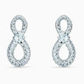 ORECCHINI SWAROVSKI INFINITY MINI, BIANCO, PLACCATO RODIO