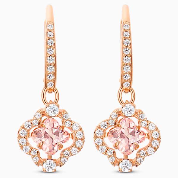 ORECCHINI SWAROVSKI SPARKLING DANCE CLOVER, ROSA, PLACCATO COLOR ORO ROSA
