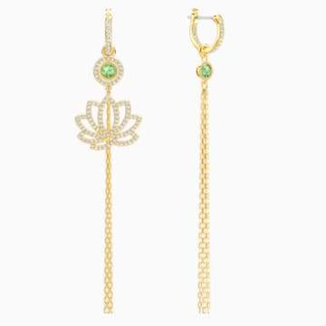 ORECCHINI SWAROVSKI SYMBOLIC LOTUS, VERDE, PLACCATO COLOR ORO