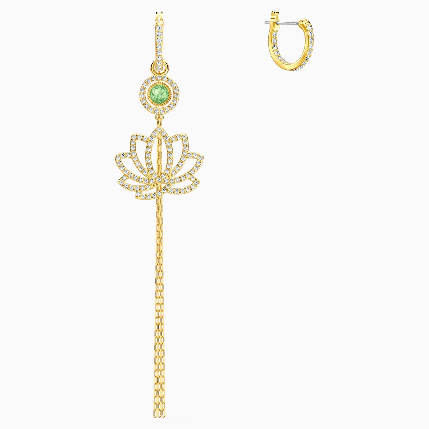ORECCHINI SWAROVSKI SYMBOLIC LOTUS, VERDE, PLACCATO COLOR ORO