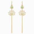 ORECCHINI SWAROVSKI SYMBOLIC LOTUS, VERDE, PLACCATO COLOR ORO
