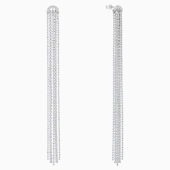 ORECCHINI TASSELL FIT, BIANCO, PLACCATURA RODIO