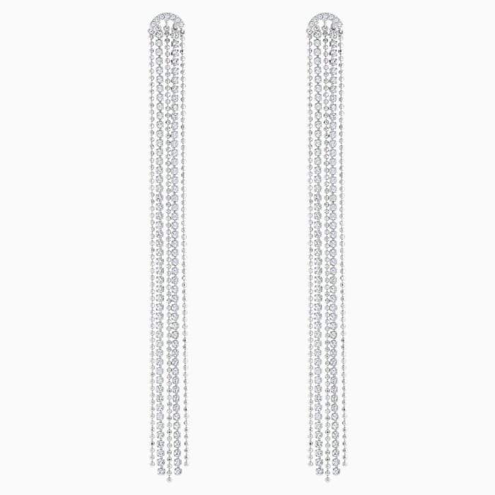 ORECCHINI TASSELL FIT, BIANCO, PLACCATURA RODIO