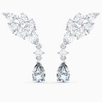 ORECCHINI TENNIS DELUXE CLUSTER MIXED, BIANCO, PLACCATO RODIO