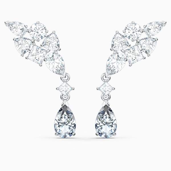 ORECCHINI TENNIS DELUXE CLUSTER MIXED, BIANCO, PLACCATO RODIO