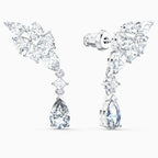 ORECCHINI TENNIS DELUXE CLUSTER MIXED, BIANCO, PLACCATO RODIO