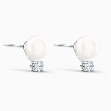 ORECCHINI TREASURE PEARL, BIANCO, PLACCATO RODIO