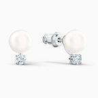 ORECCHINI TREASURE PEARL, BIANCO, PLACCATO RODIO