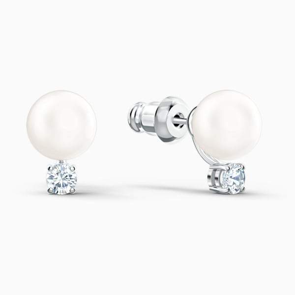 ORECCHINI TREASURE PEARL, BIANCO, PLACCATO RODIO