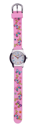 OROLOGIO BIMBA CON CINTURINO IN SILICONE CON FARFALLE COLORATE