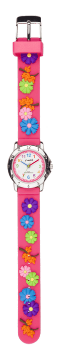 OROLOGIO BIMBA CON CINTURINO IN SILICONE CON FIORI COLORATI