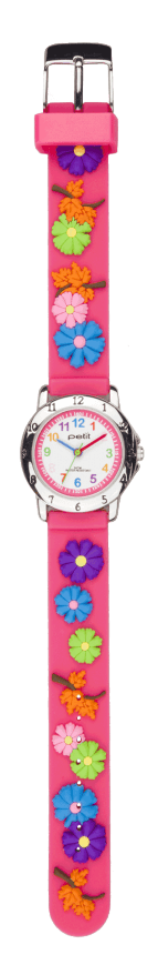 OROLOGIO BIMBA CON CINTURINO IN SILICONE CON FIORI COLORATI