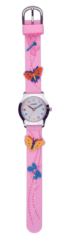 OROLOGIO BIMBA CON CINTURINO IN SILICONE CON FRAFALLE E LIBBELLULE