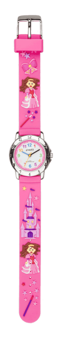 OROLOGIO BIMBA CON CINTURINO IN SILICONE CON PRINCIPESSA E CASTELLO