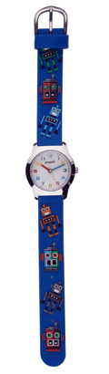 OROLOGIO BIMBO CON CINTURINO IN SILICONE CON TEMA ROBOT