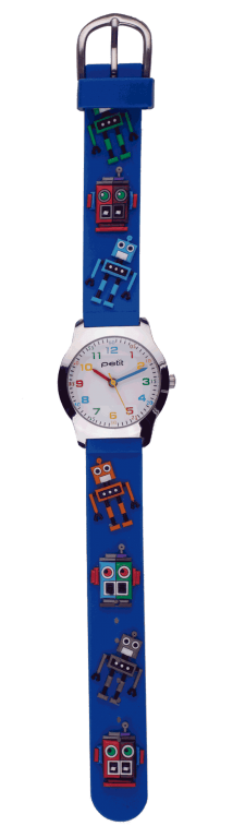 OROLOGIO BIMBO CON CINTURINO IN SILICONE CON TEMA ROBOT