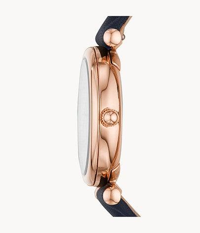 Orologio Carlie Mini a tre sfere con cinturino in pelle blu navy