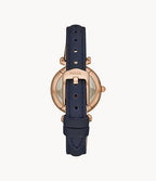 Orologio Carlie Mini a tre sfere con cinturino in pelle blu navy