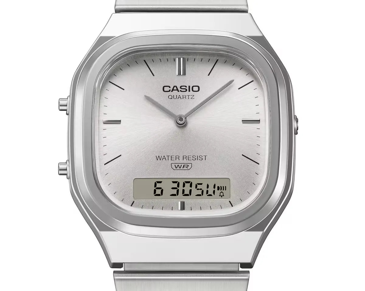 Orologio Casio Edgy Collection AQ-240E-7A – Design Analogico-Digitale Silver - OROLOGIO