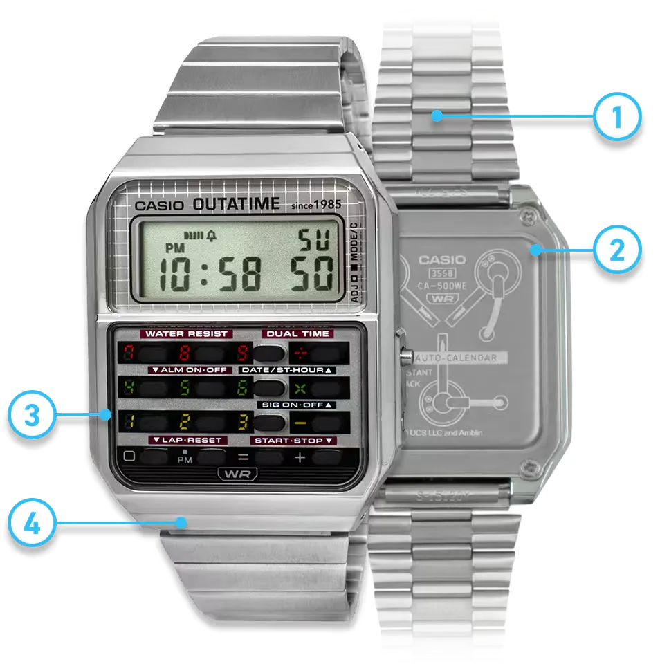 Orologio Casio Vintage CA-500 x Ritorno al Futuro | Edizione Limitata CA-500WEBF-1A - OROLOGIO