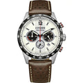 Orologio Citizen Sport CA4714-04A Chrono – Eco-Drive Bianco e Pelle Marrone - OROLOGIO