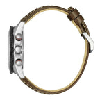 Orologio Citizen Sport CA4714-04A Chrono – Eco-Drive Bianco e Pelle Marrone - OROLOGIO