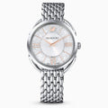 OROLOGIO CRYSTALLINE GLAM, BRACCIALE DI METALLO, BIANCO, ACCIAIO INOSSIDABILE