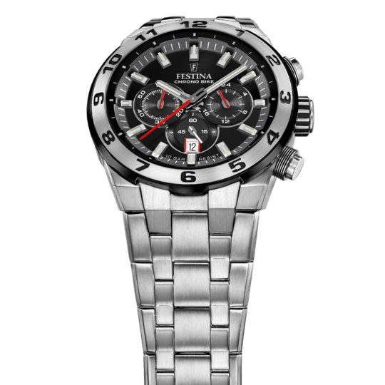 OROLOGIO DA UOMO FESTINA CHRONO BIKE NERO CON CINTURINO IN ACCIAIO F20670/6